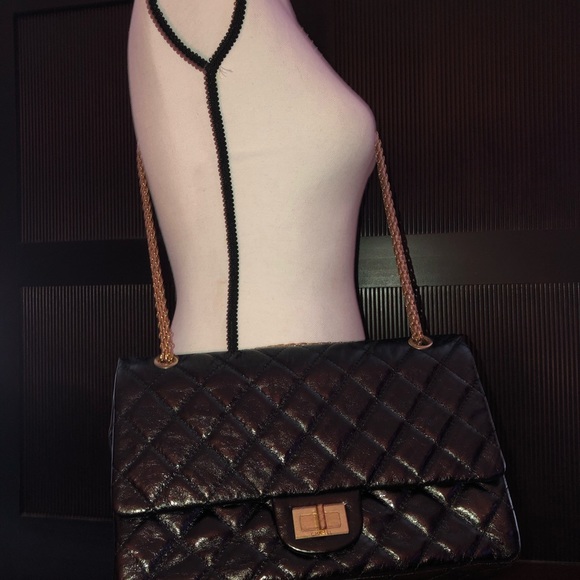 Chanel 2.55 black/gold reissue (227) Jumbo flap - Picture 3 of 8